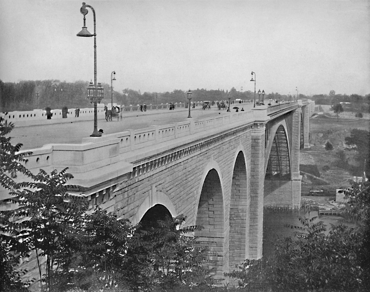 Washington Bridge, Harlem River, New York, c1897. af Unbekannt