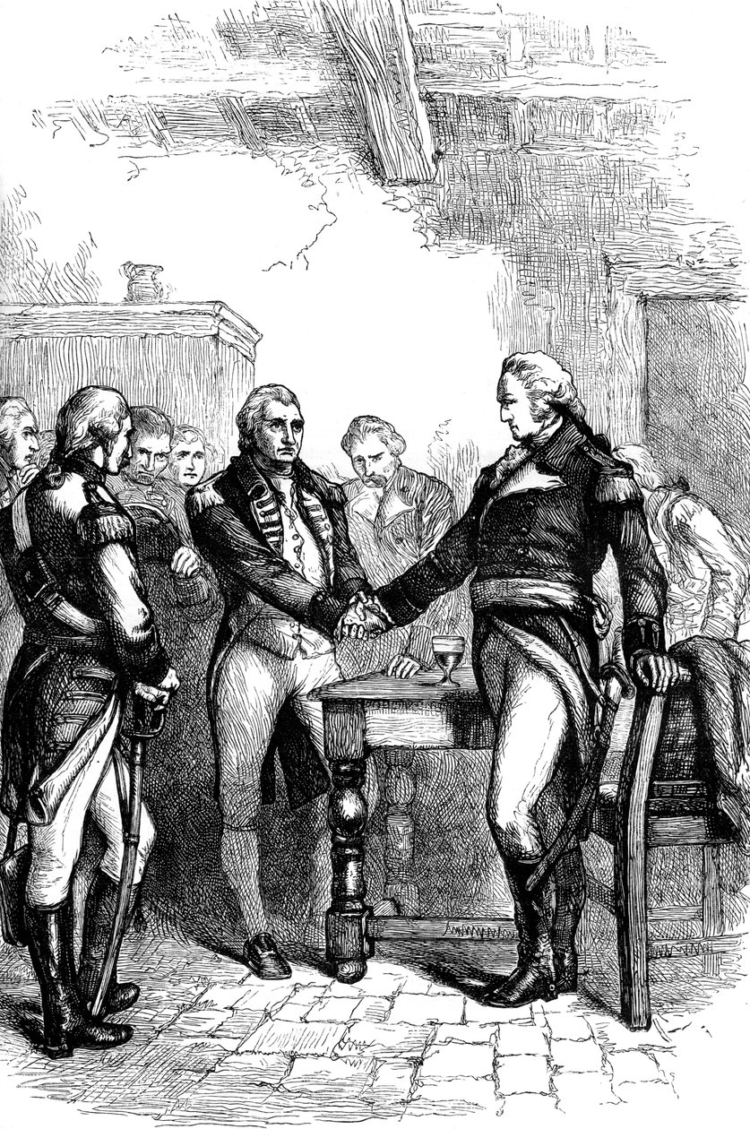 Washington tager afsked med sine gamle kammerater, 1783 c1880 af Unbekannt