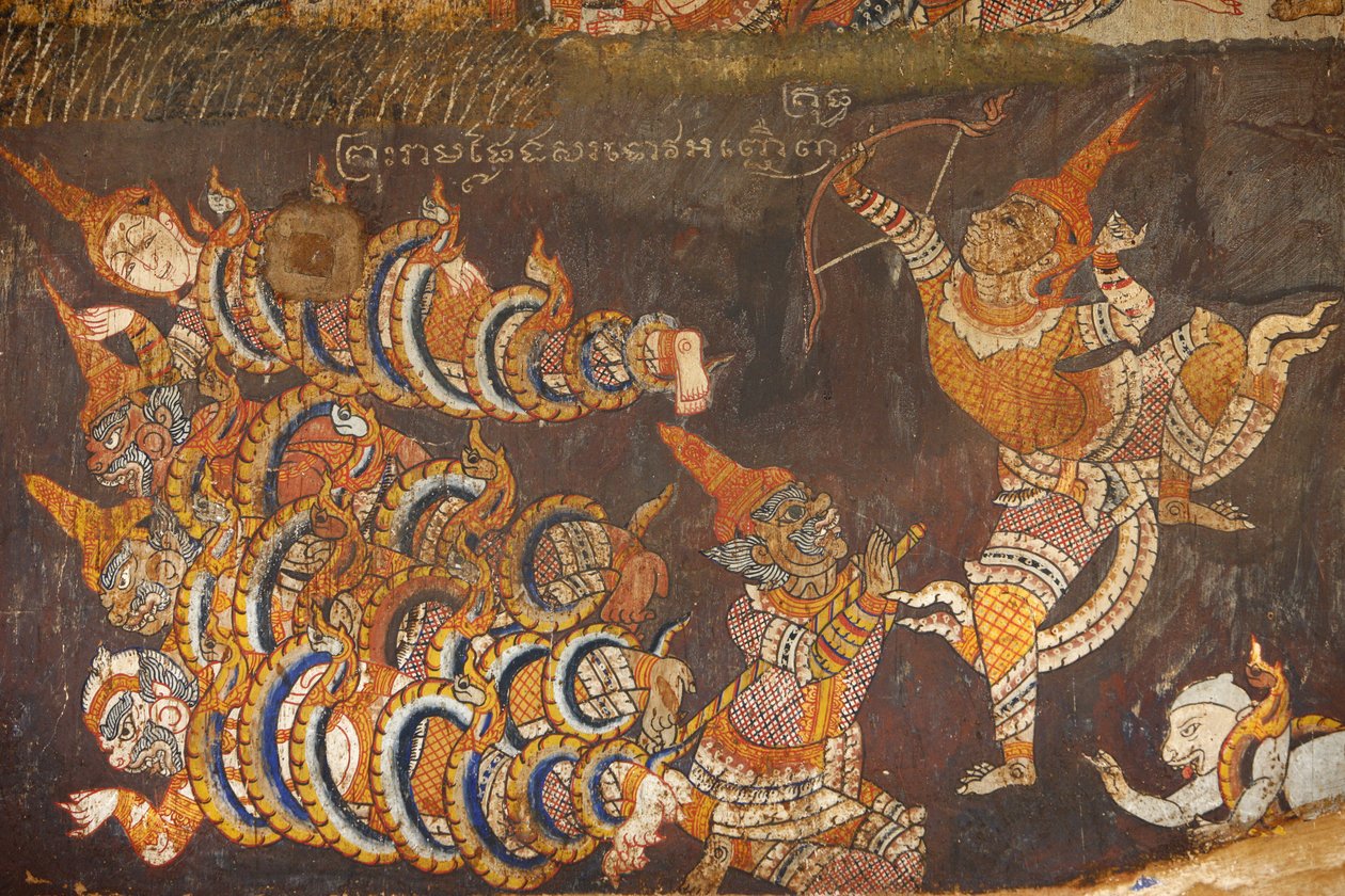 Wat Bo, Siem Reap Vægmaleri af Ramayana, Siem Reap, Cambodia af Unbekannt