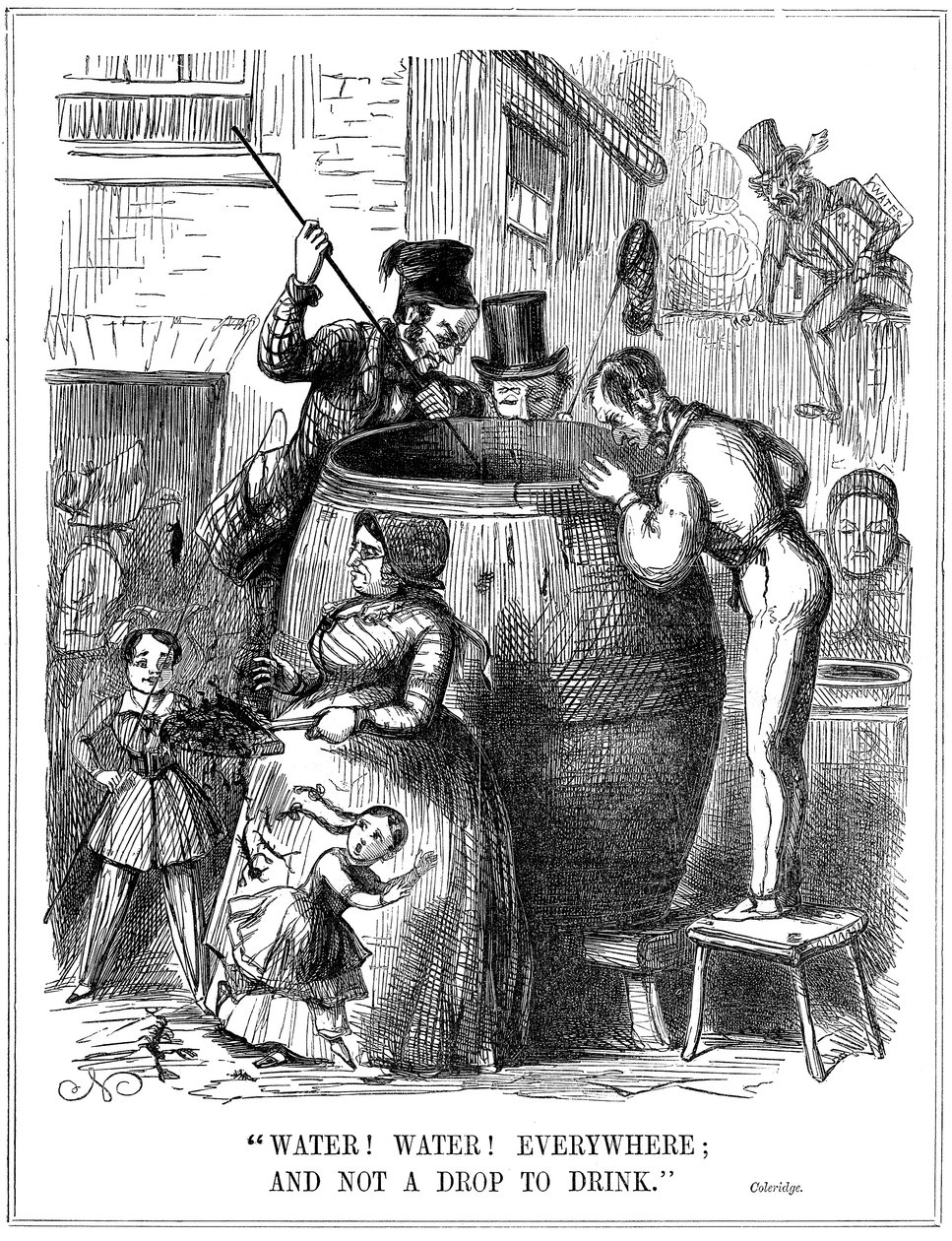 Vand! Vand! Overalt og ikke en dråbe at drikke, 1849 af Unbekannt