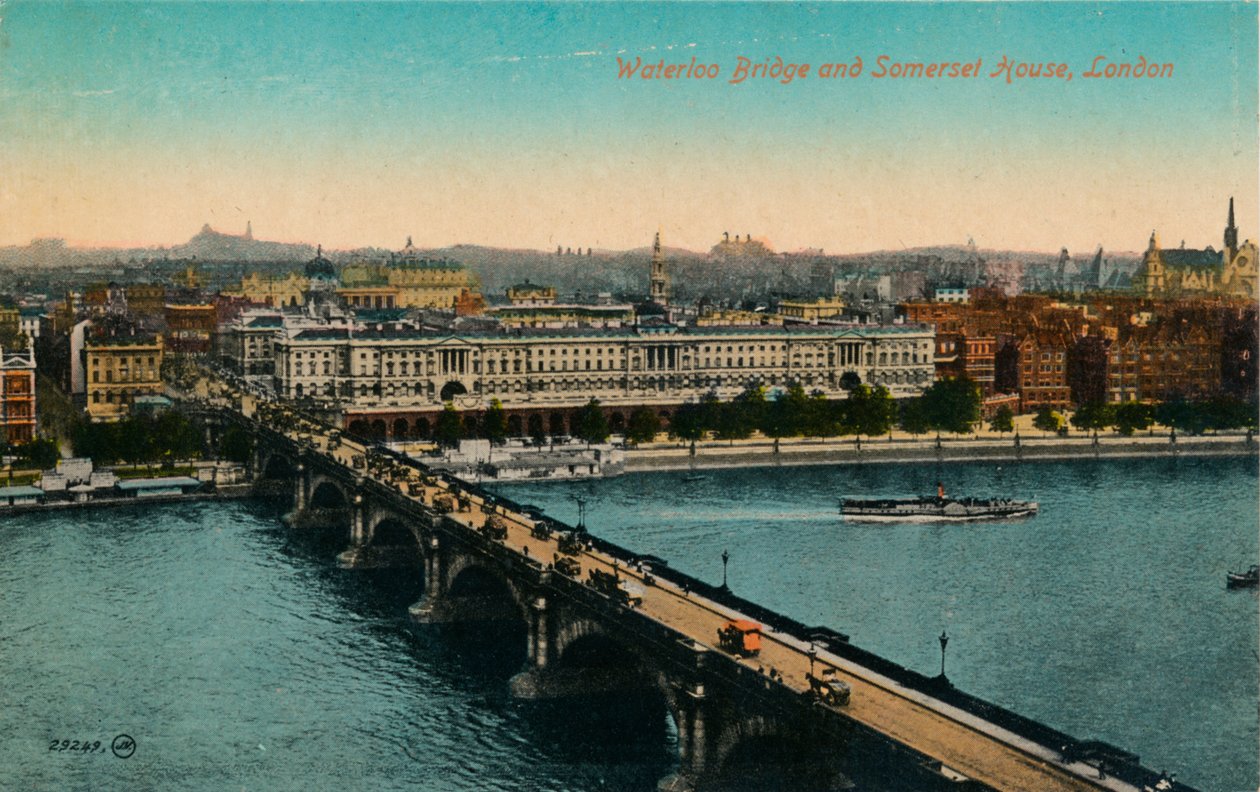 Waterloo Bridge og Somerset House, London, c1910. af Unbekannt