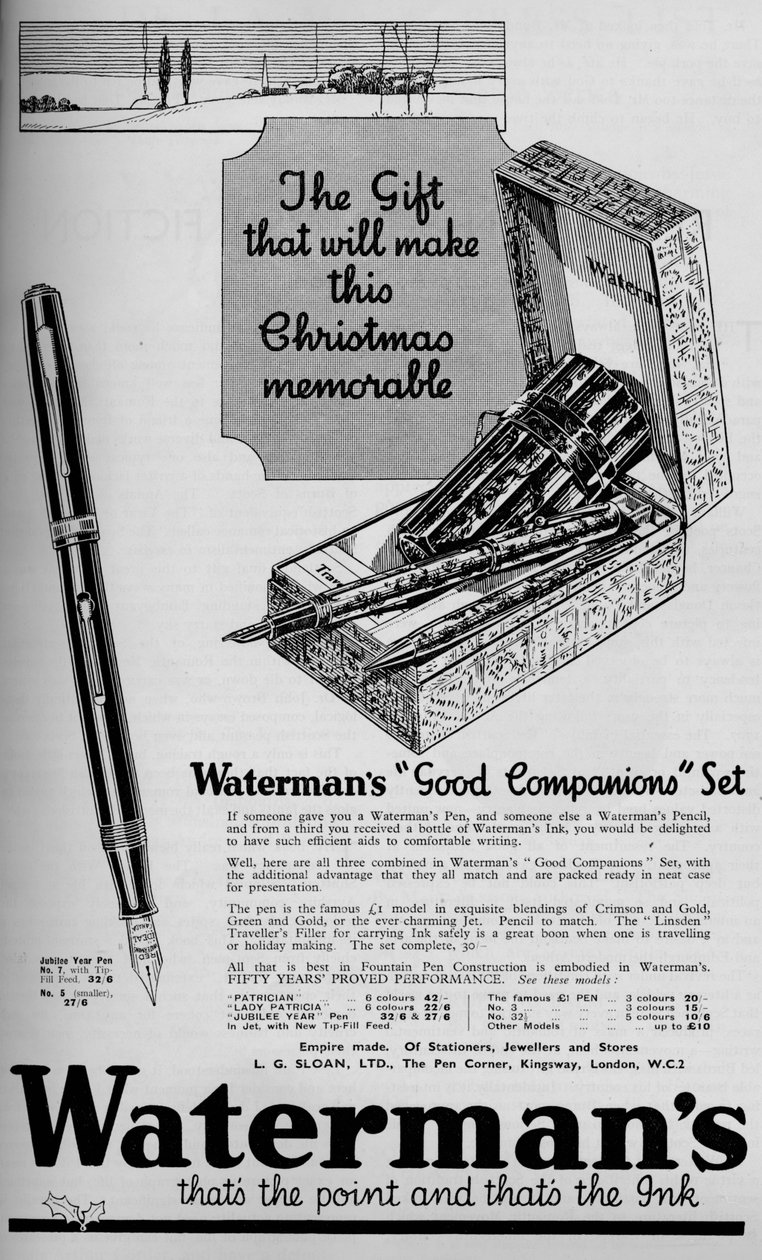 Watermans Good Companions Set, 1934, 1934 af Unbekannt