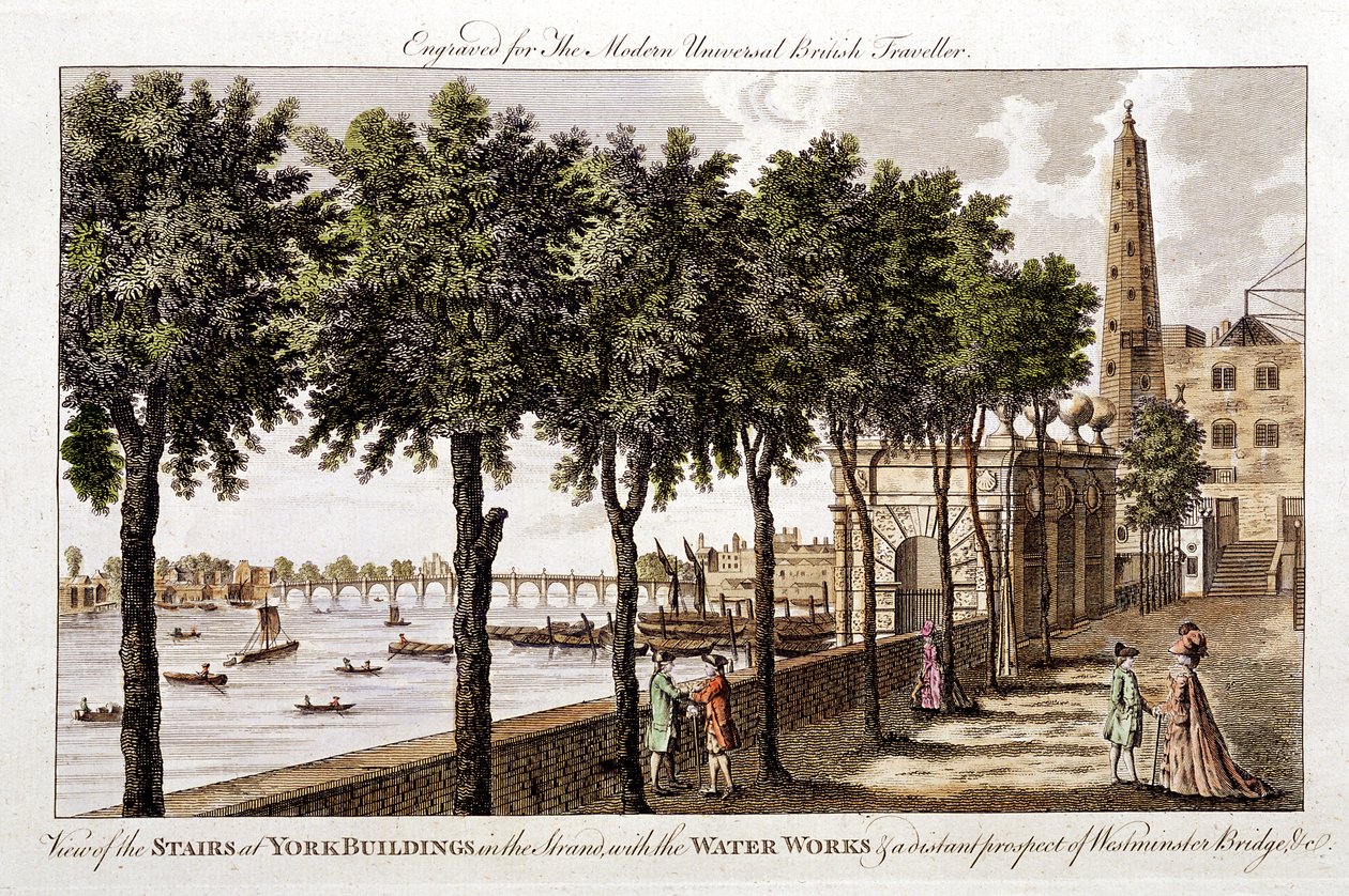 Vandværk ved York Buildings, Strand, der leverer vand til London fra Themsen, 1790 af Unbekannt