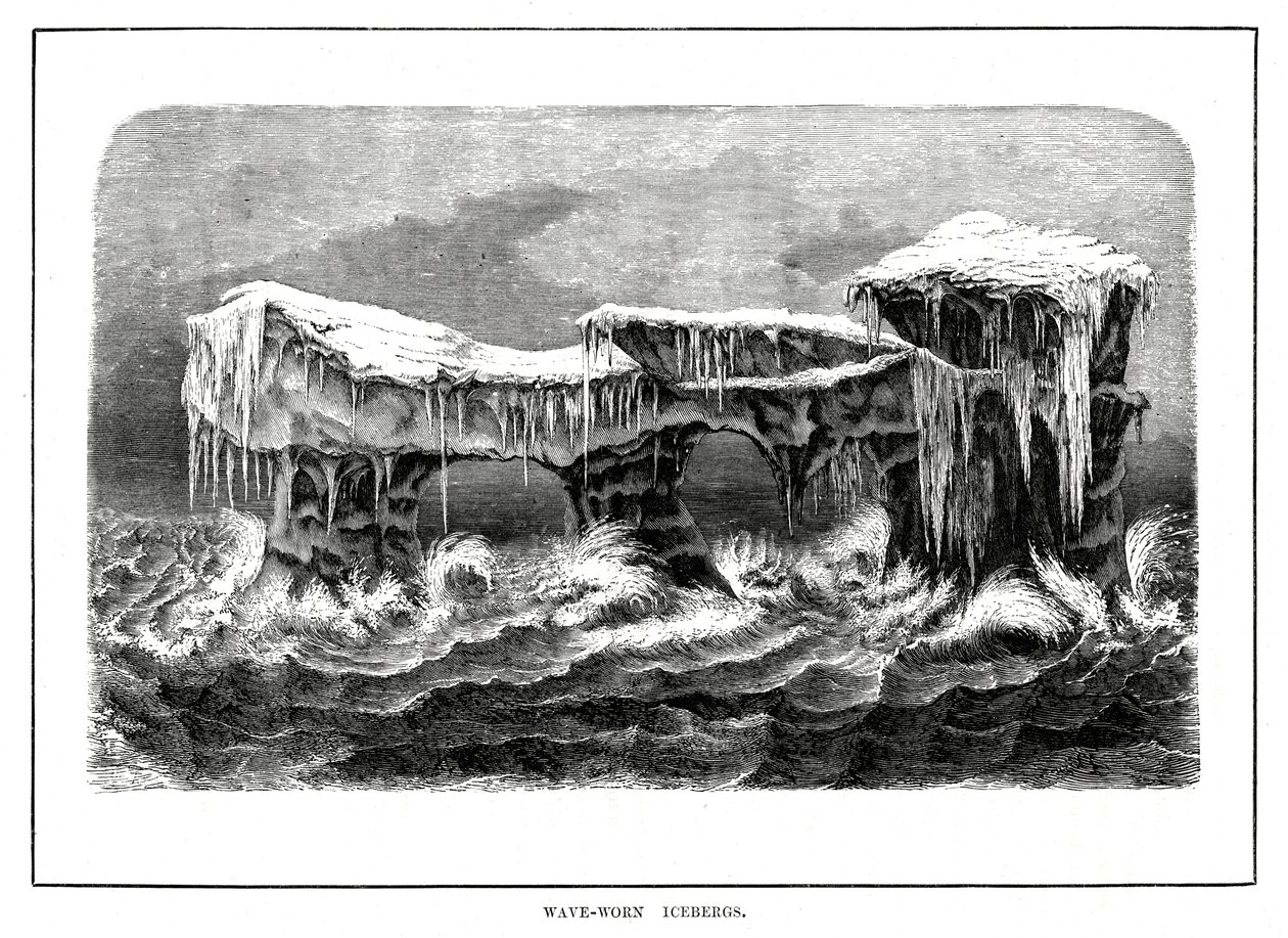Bølgebårne isbjerge, 1877 af Unbekannt