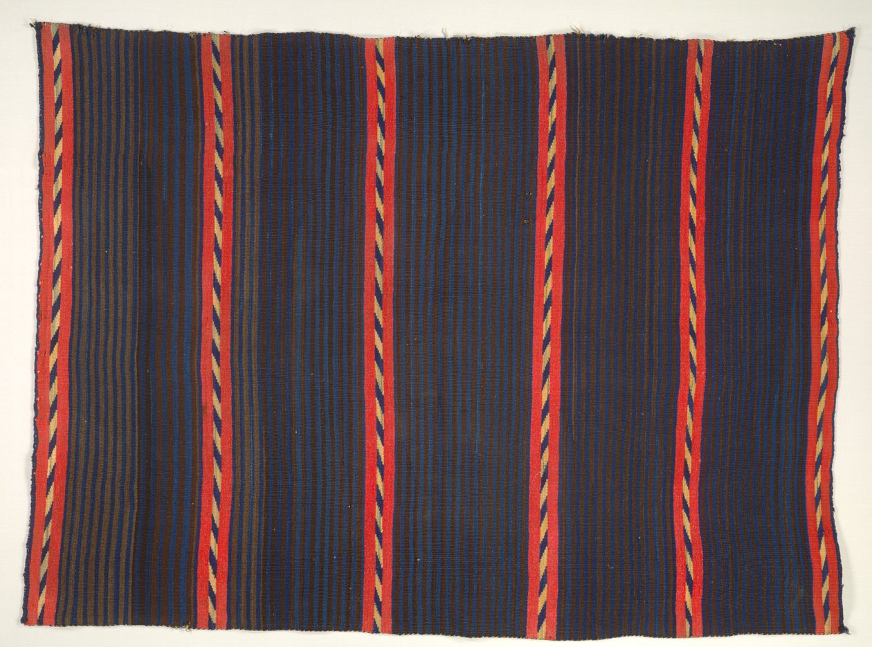 Iført tæppe med Moki Moqui Stripes, 1865-1875. af Unbekannt