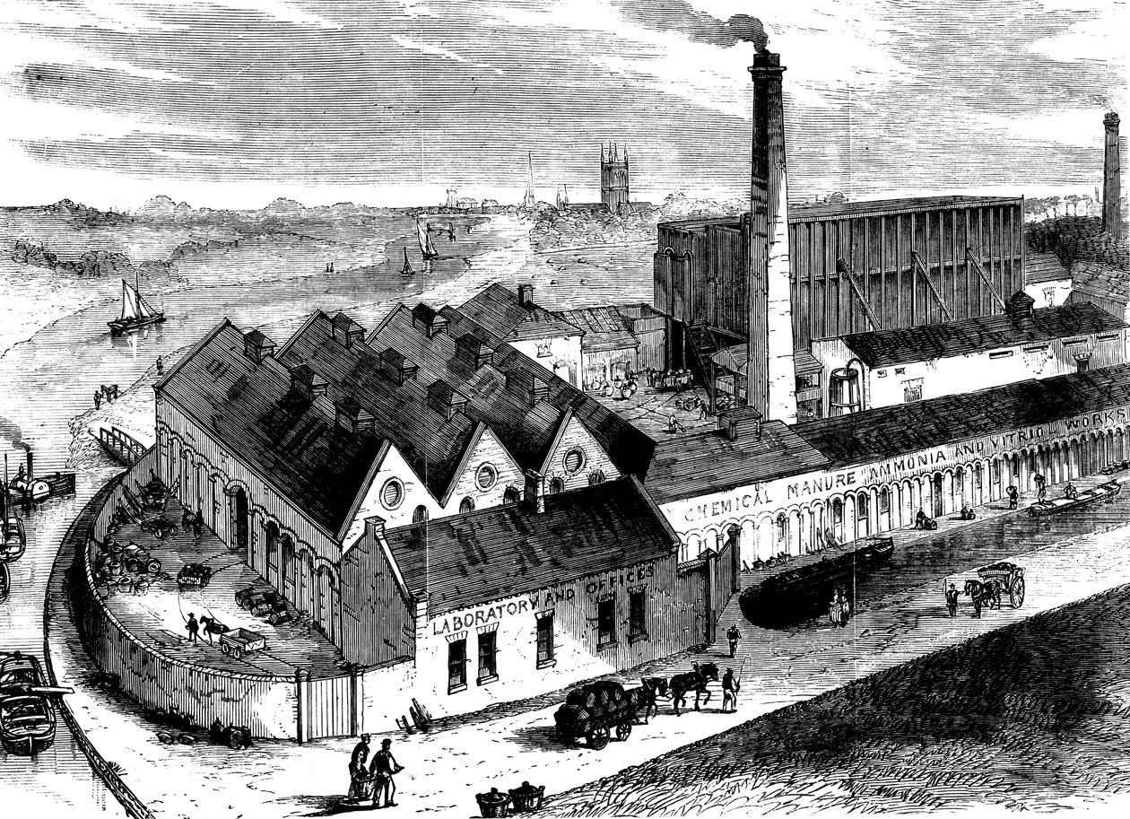 Webbs kemiske fabrik, Diglis, Worcestershire, c1860 af Unbekannt