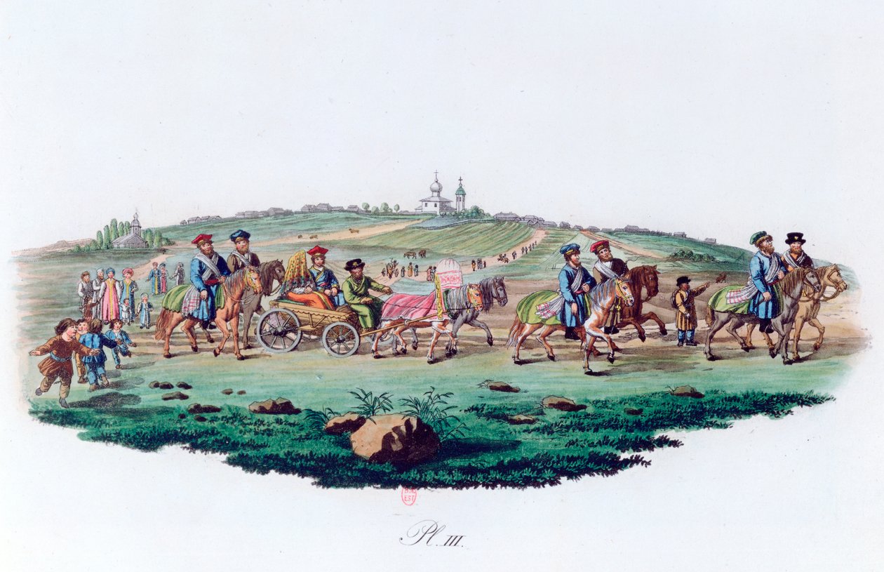 Bryllupsoptog, Rusland, 1820 af Unbekannt
