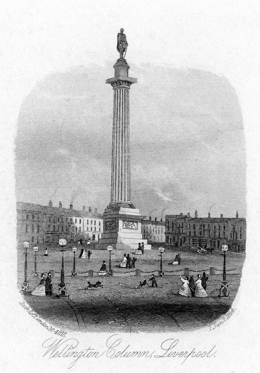 Wellington Column, Liverpool, 1864 af Unbekannt