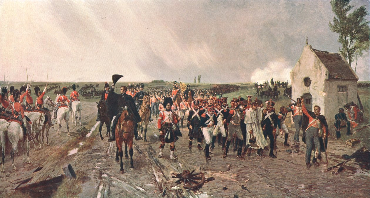 Wellingtons March fra Quatre Bras til Waterloo, 1815, c1878, c1902. af Unbekannt