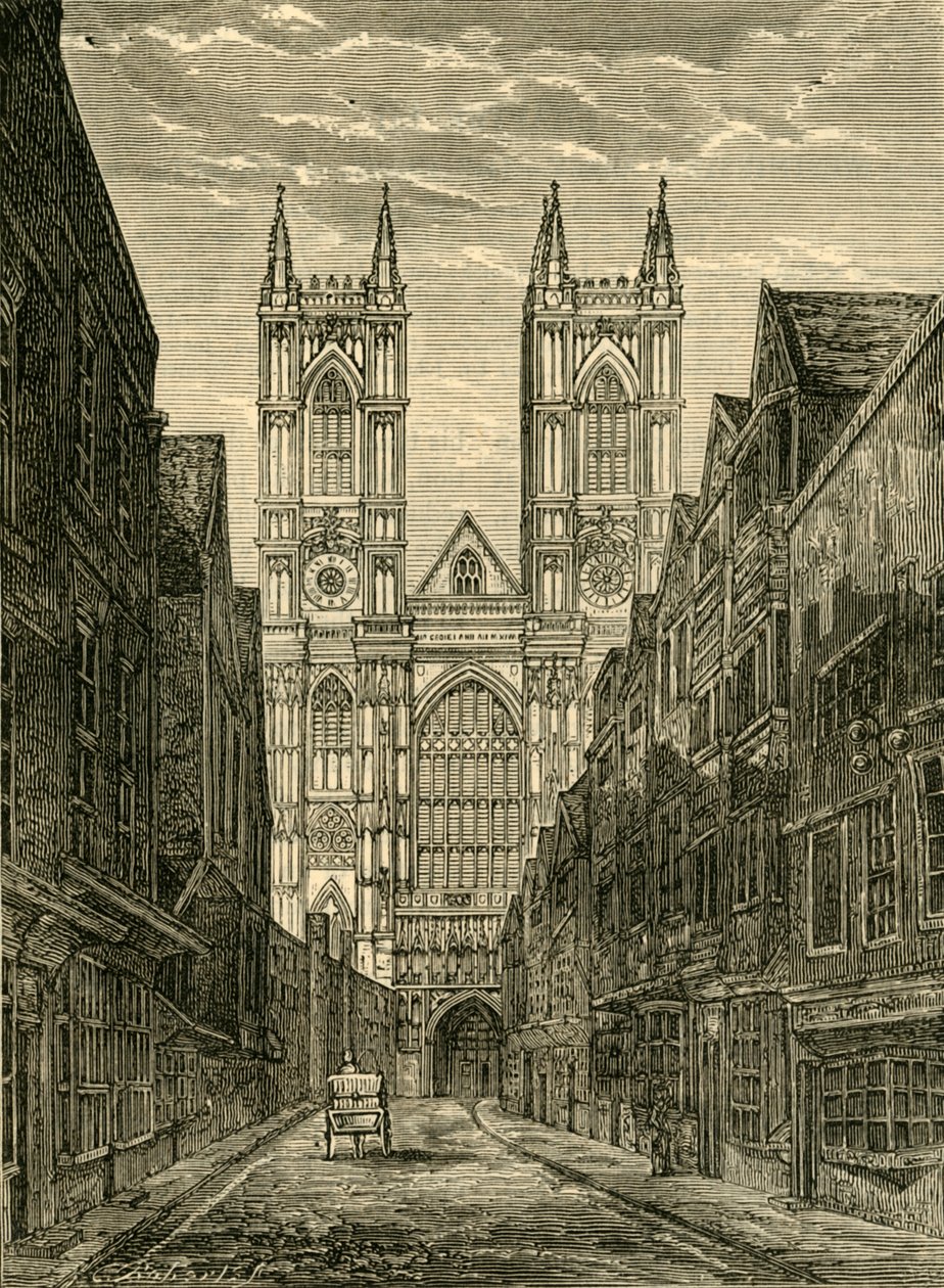 West Front of Westminster Abbey, fra Tothill Street, 1881. af Unbekannt