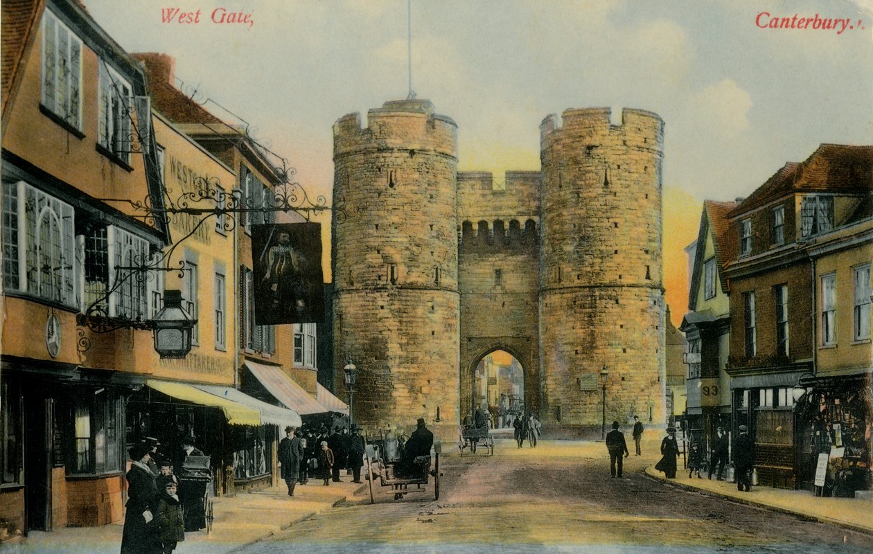 West Gate, Canterbury, slutningen af det 19.-begyndelsen af det 20. århundrede. af Unbekannt