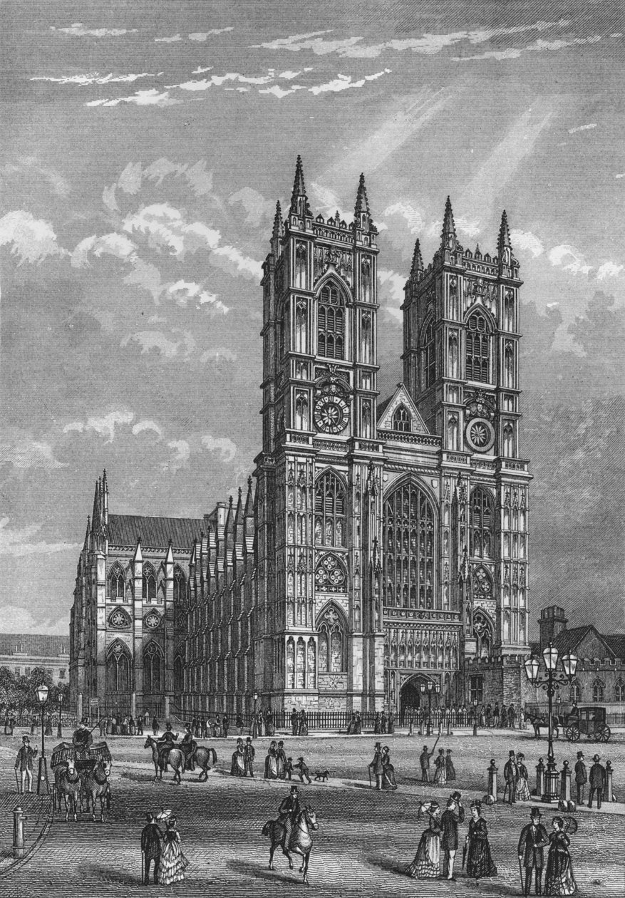 Vestfronten af Westminster Abbey, London, c1860 1878 af Unbekannt