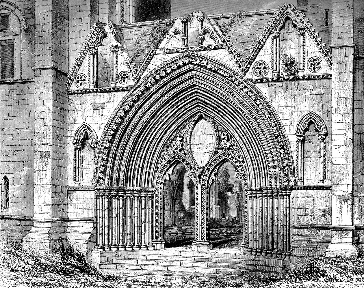 Den vestlige døråbning til Elgin Cathedral, Elgin, Moray, Skotland, 1908-1909 af Unbekannt
