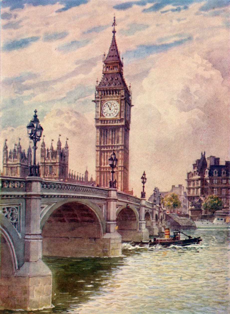 Westminster Bridge og Big Ben, c1948. af Unbekannt