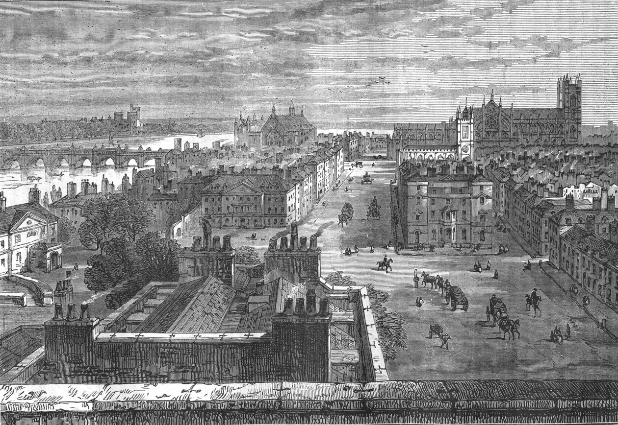 Westminster fra taget af Whitehall, 1807 1897. af Unbekannt