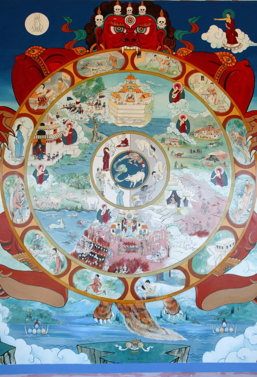 Hjulet af Samsara. De tusinde Buddhas tempel. Toulon sur Arroux Frankrig af Unbekannt