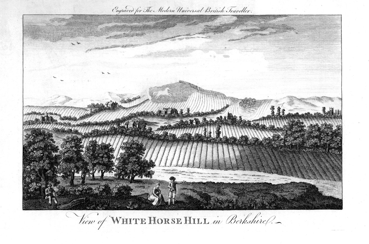 White Horse Hill, Berkshire, slutningen af det 18. århundrede af Unbekannt