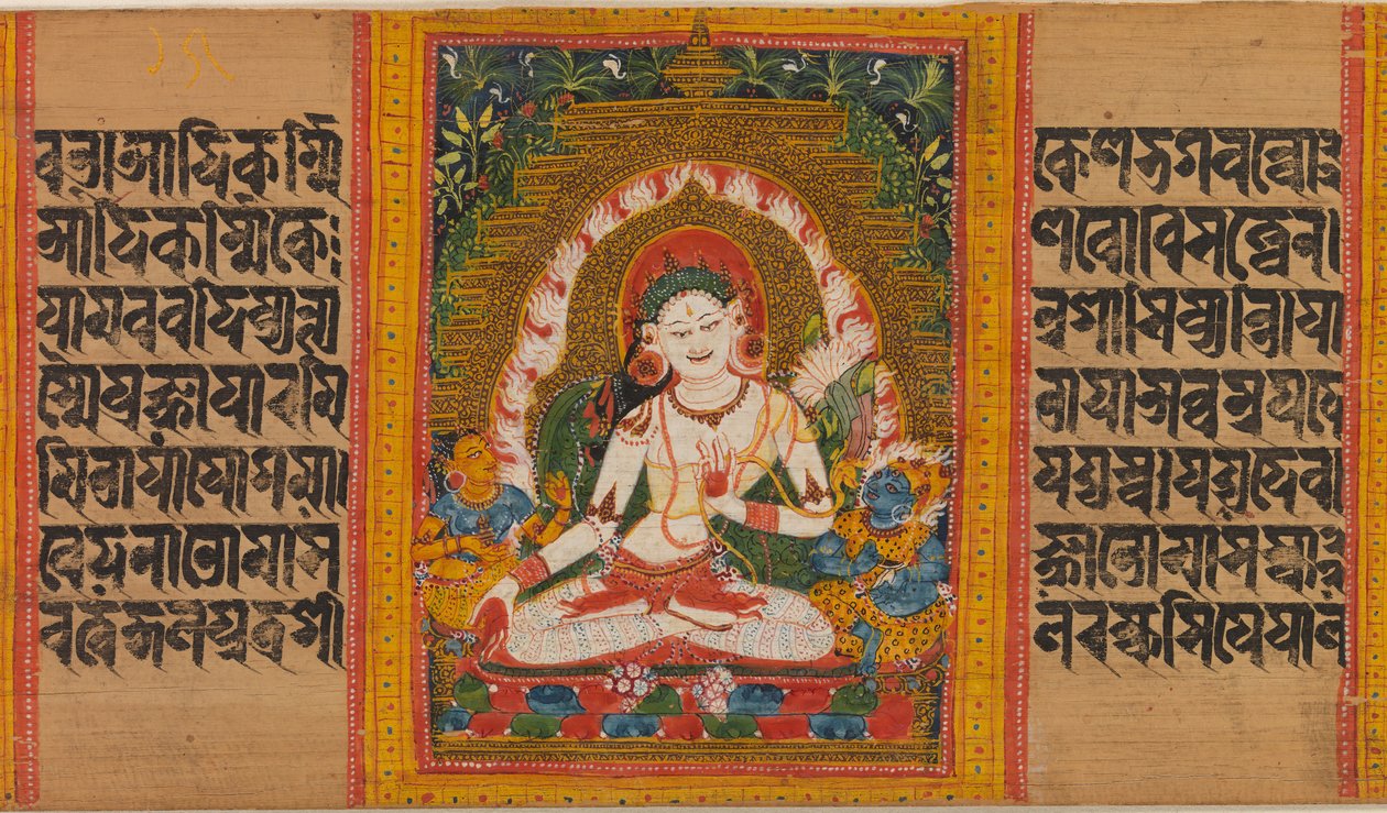 White Tara, Folio fra...Perfection of Wisdom Manuscript, begyndelsen af det 12. århundrede. af Unbekannt