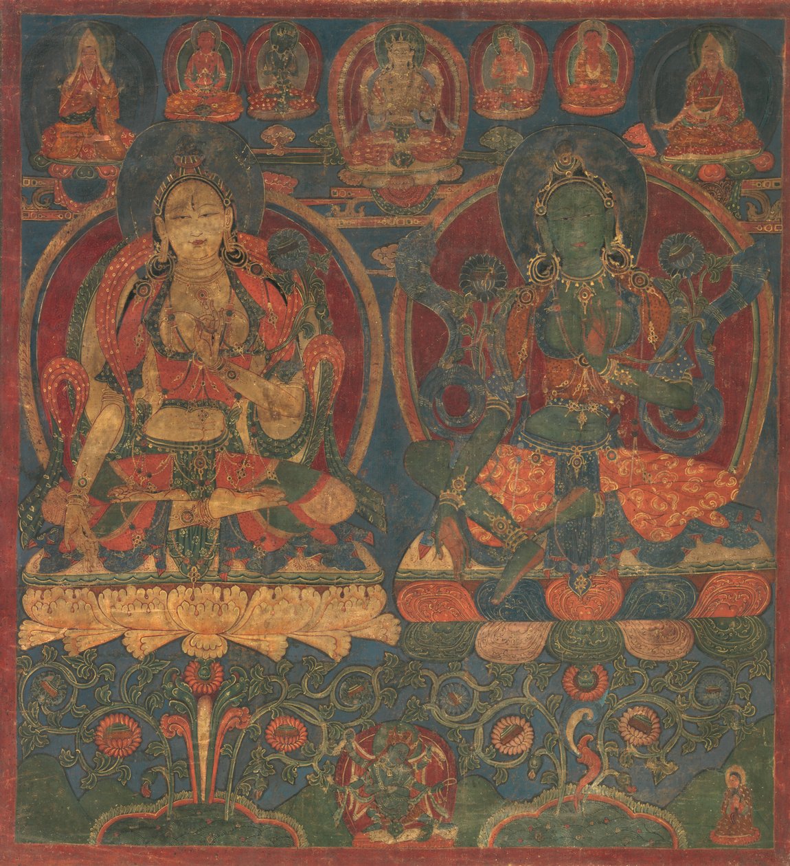 Hvid Tara og Grøn Tara, 1450-1500. af Unbekannt