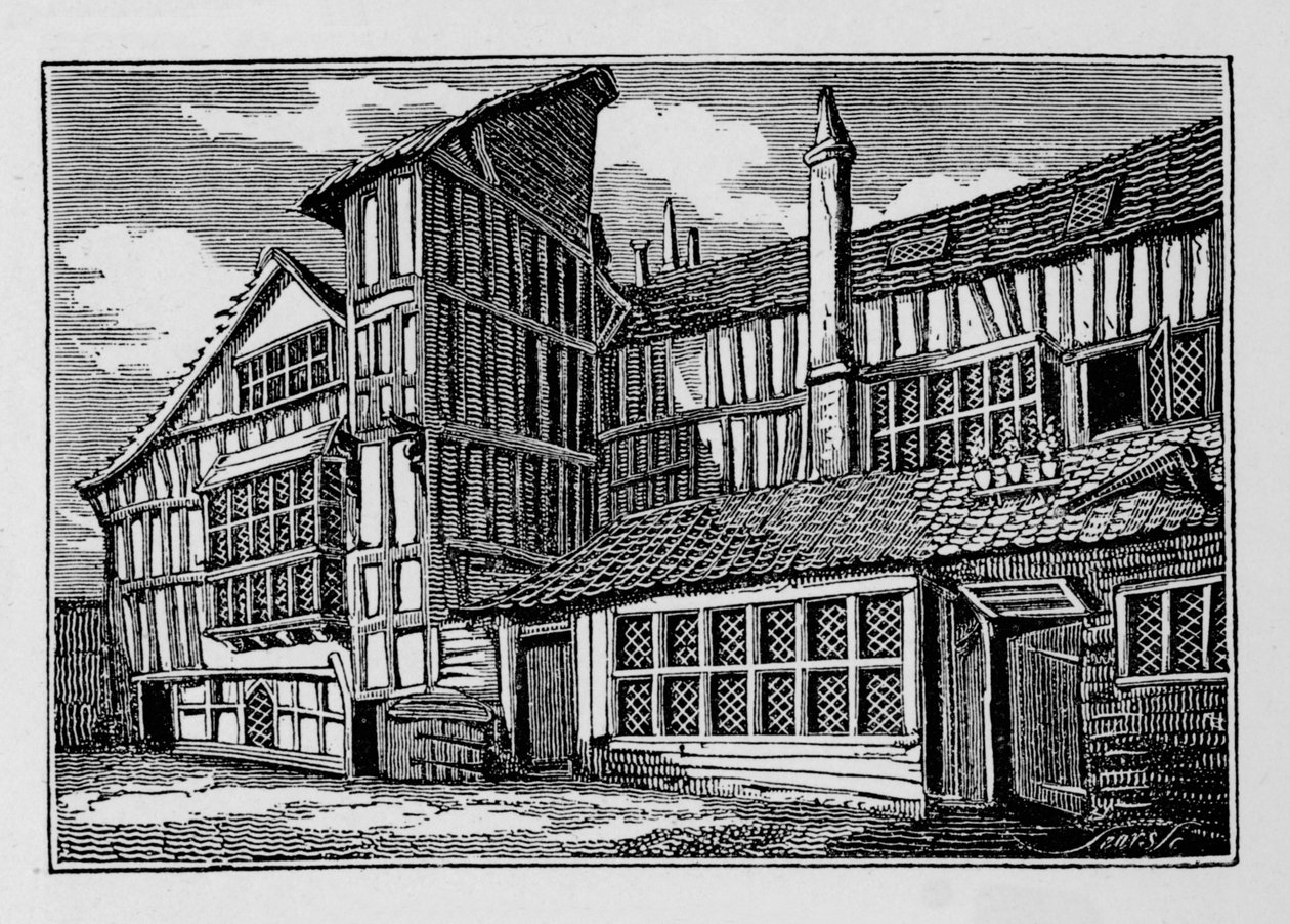 Whittingtons House i Swithins Passage, Moor Lane, City of London, 1823 1906 af Unbekannt