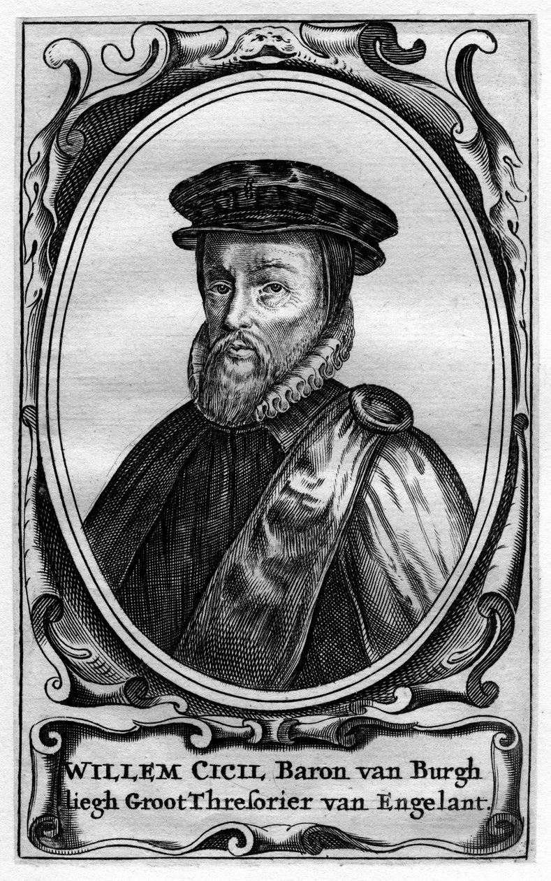 Willem Cecil, 1. baron Burghley, engelsk statsmand fra det 16. århundrede af Unbekannt