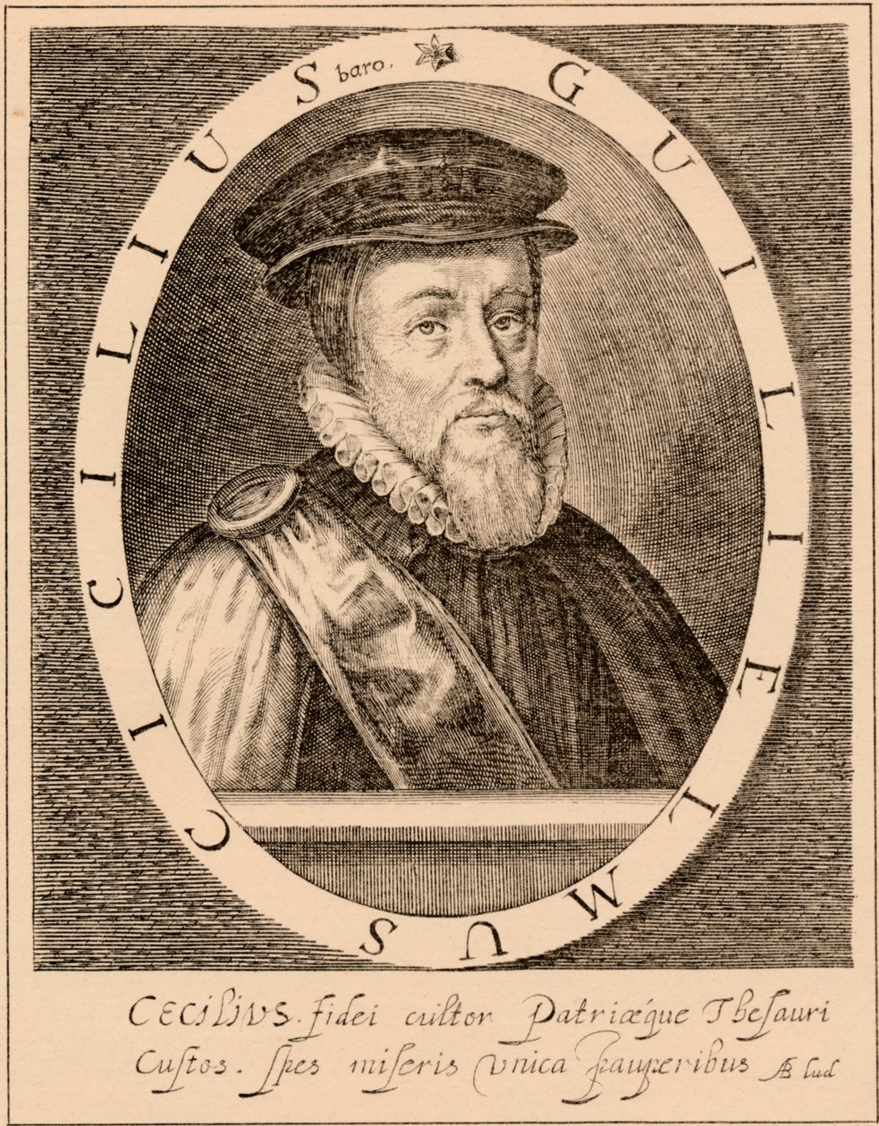 William Cecil, 1. baron Burghley 1520-1598, engelsk statsmand, 1889 af Unbekannt