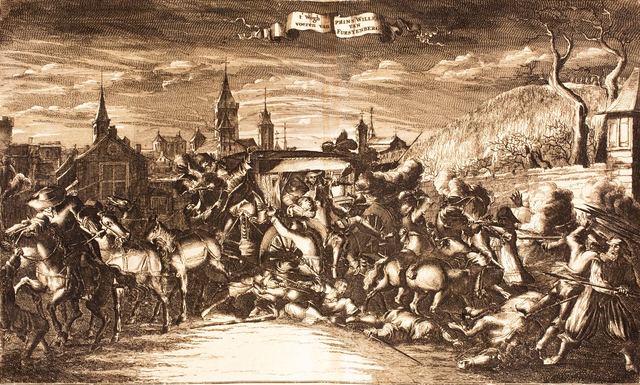 William Egon fra Fürstenberg angreb i sin træner i Köln i 1674, 1675. af Unbekannt