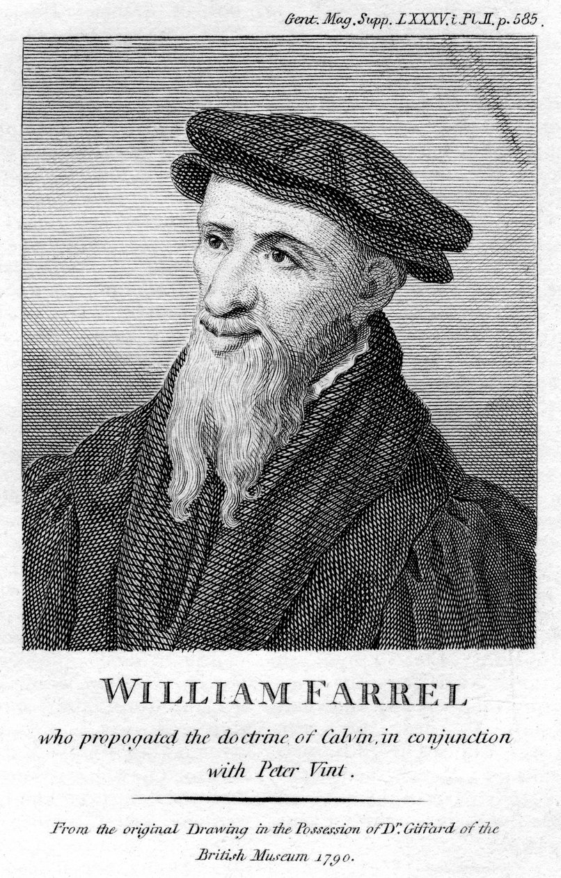 William Farel, fransk evangelist fra det 16. århundrede af Unbekannt
