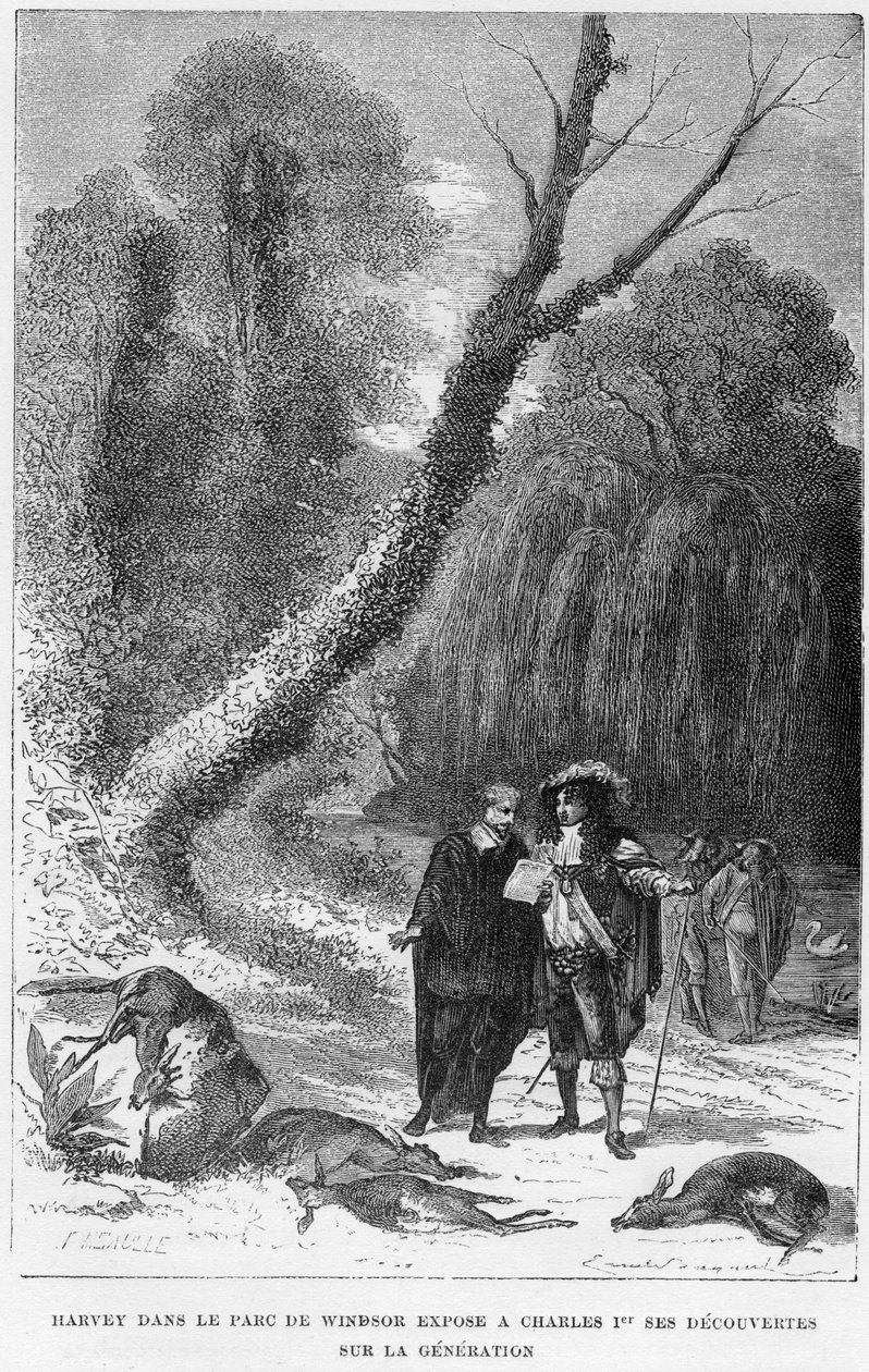 William Harvey, engelsk læge, i Windsor Park, 1600-tallet 1870 af Unbekannt