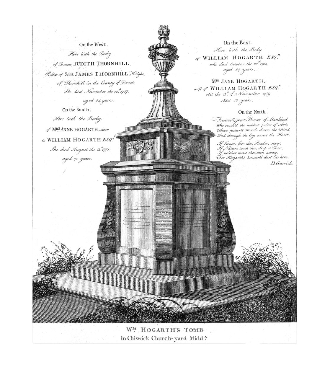 William Hogarths grav, c1793. af Unbekannt