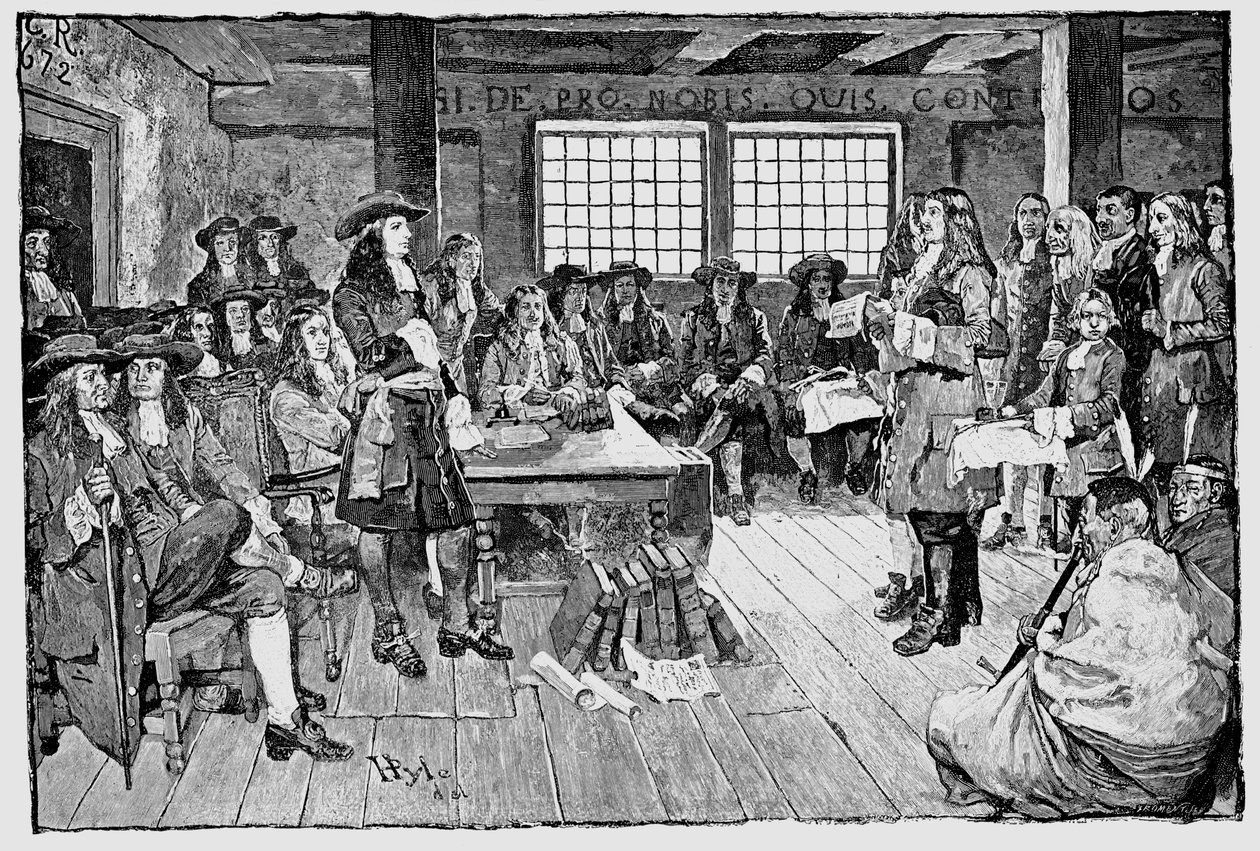 William Penn 1644-1718 Engelsk kvæker og kolonialist, grundlægger af Pennsylvania, 1682 af Unbekannt