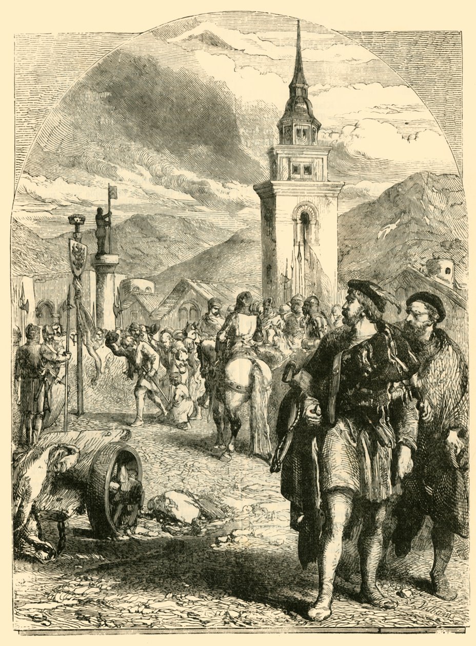William Tell på markedspladsen i Altdorf, 1890. af Unbekannt