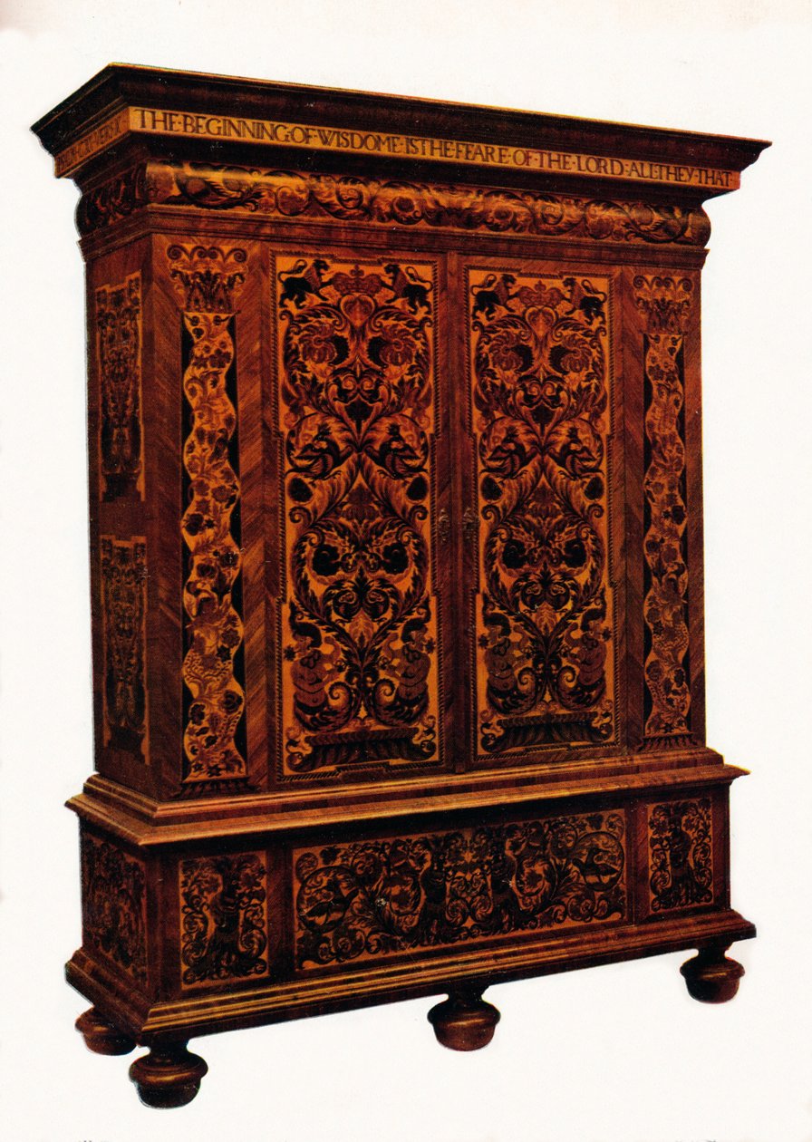William og Mary Marquetry Cabinet, c1690, 1925 af Unbekannt