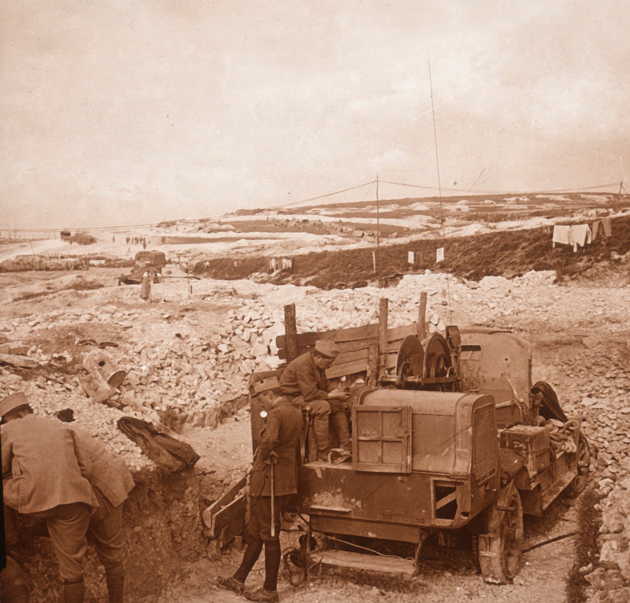 Spil til spærreballon, Genicourt, Nordfrankrig, c1914-c1918 af Unbekannt