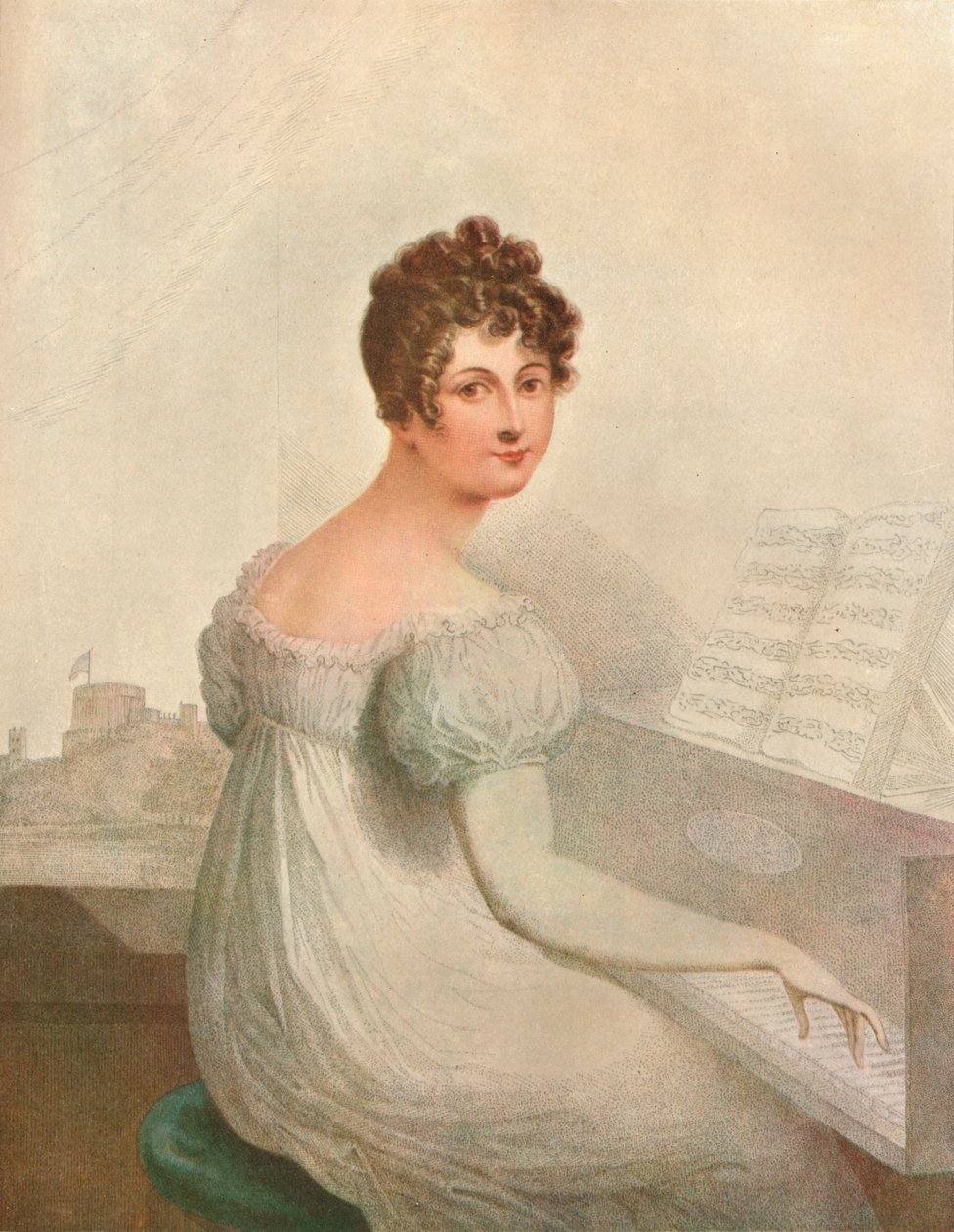Windsor Castle, 1821. Georgina Quentins elskerinde til kong George IV 1762-1830, 1911 af Unbekannt