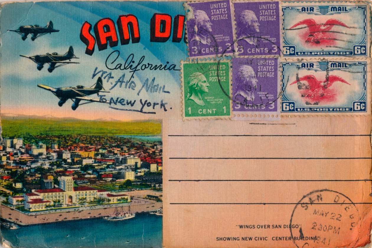Wings Over San Diego - Viser New Civic Center Building, c1941 af Unbekannt