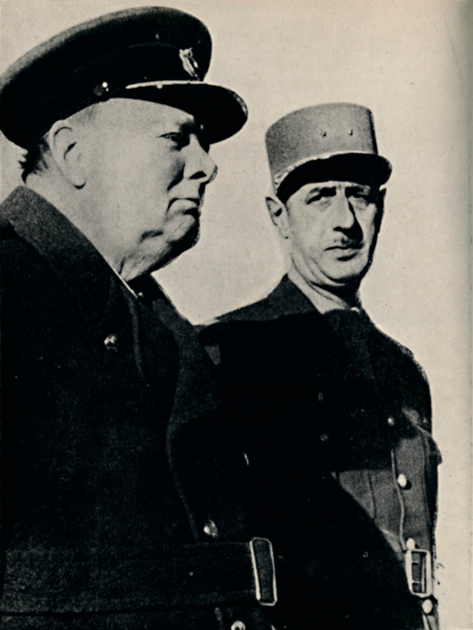 Winston Churchill og general De Gaulle, juni 1940, 1945. af Unbekannt