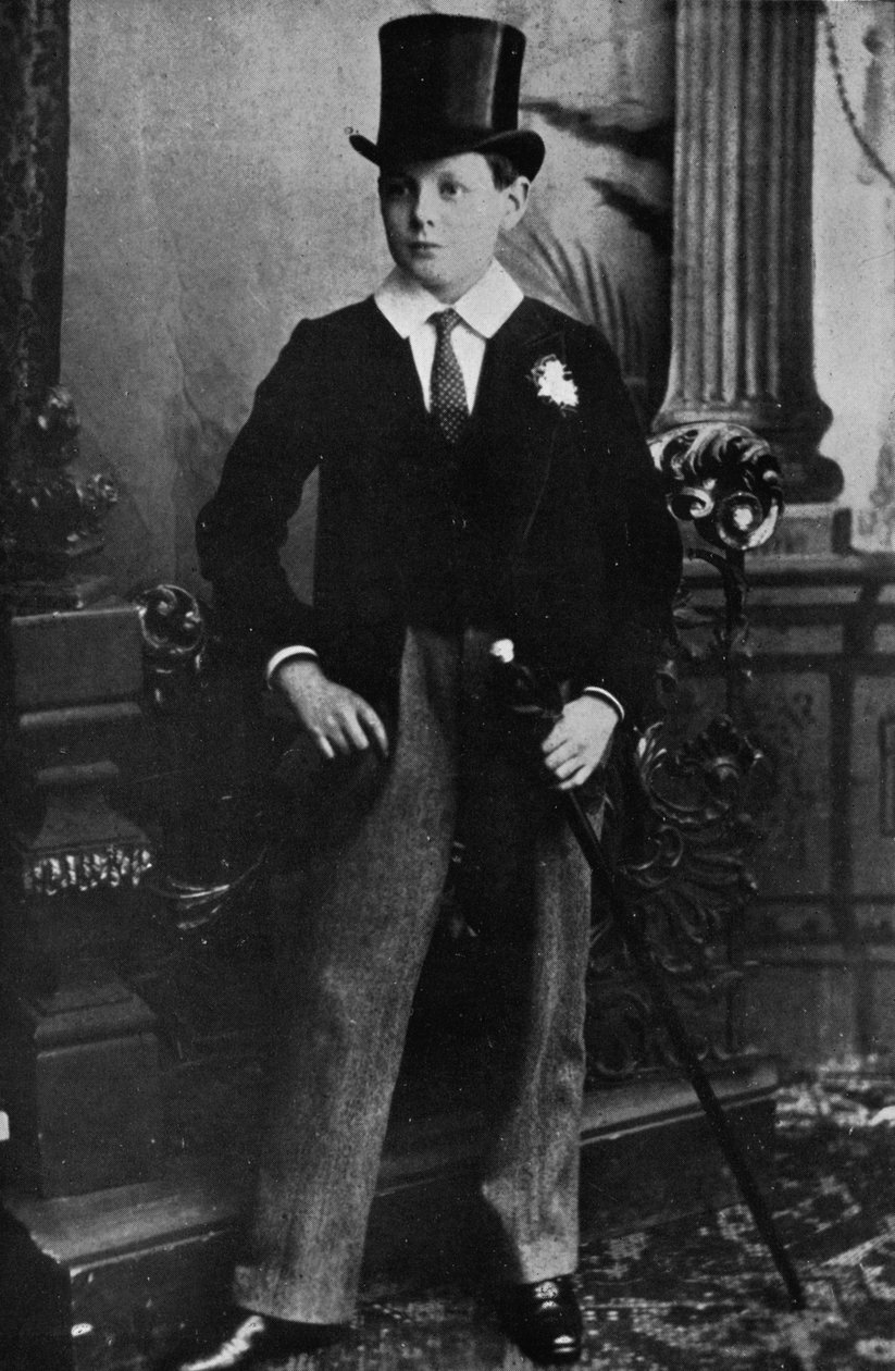 Winston Churchill som Harrow-skoledreng i 1889, 1945 af Unbekannt