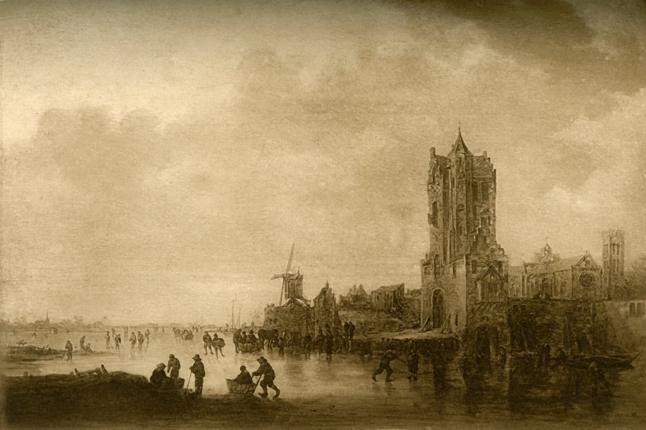 Vinter på isen, 1645, 1908. af Unbekannt