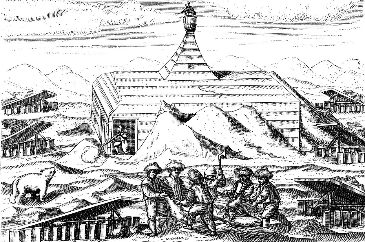 Vinterkvarter for Willem Barents ekspedition til Arktis, 1596-1597 af Unbekannt