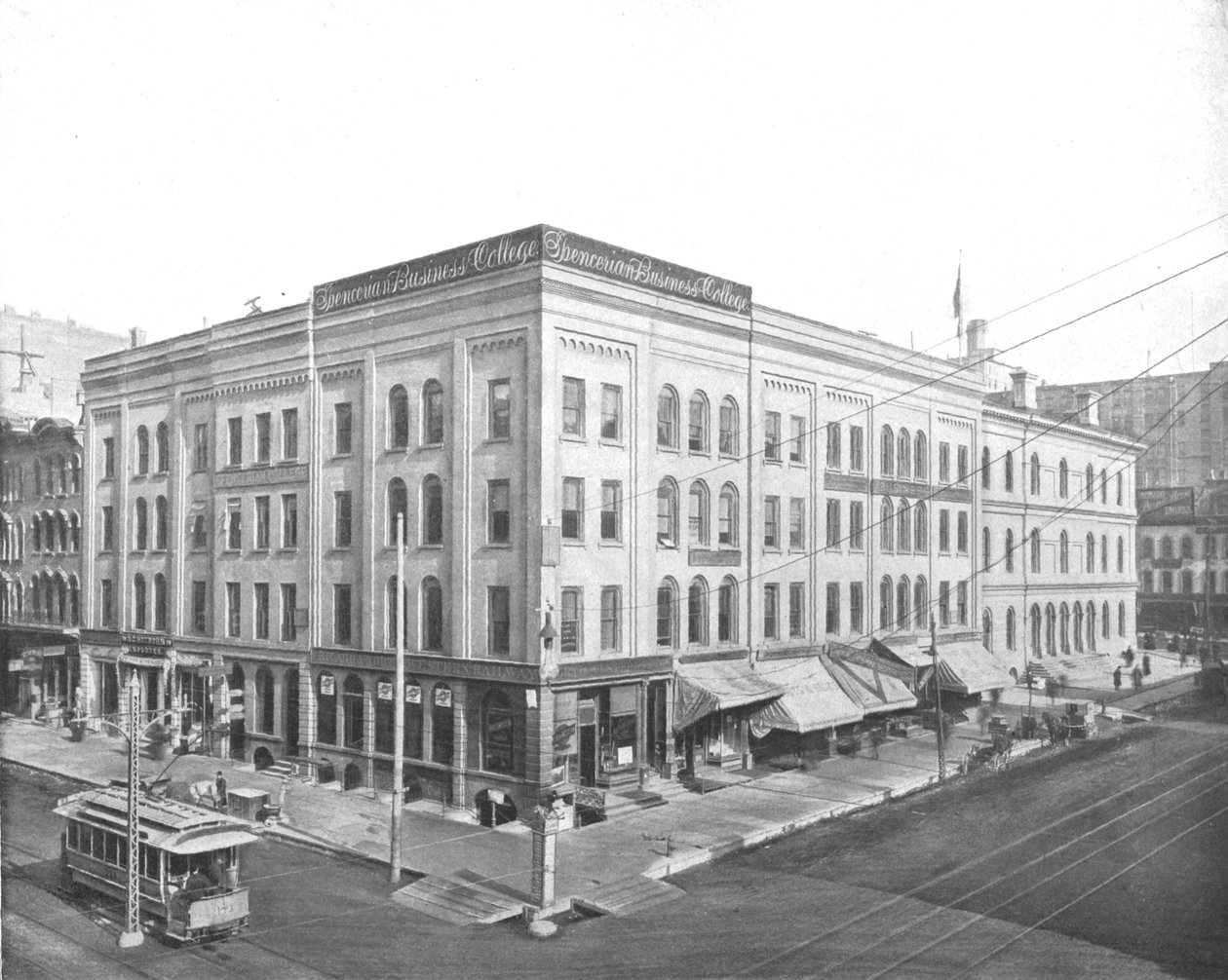 Wisconsin Street og Broadway, Milwaukee, Wisconsin, USA, c1900. af Unbekannt