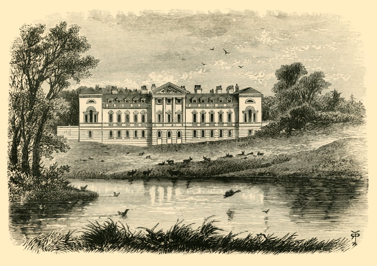 Woburn Abbey - Vestfronten, 1898. af Unbekannt