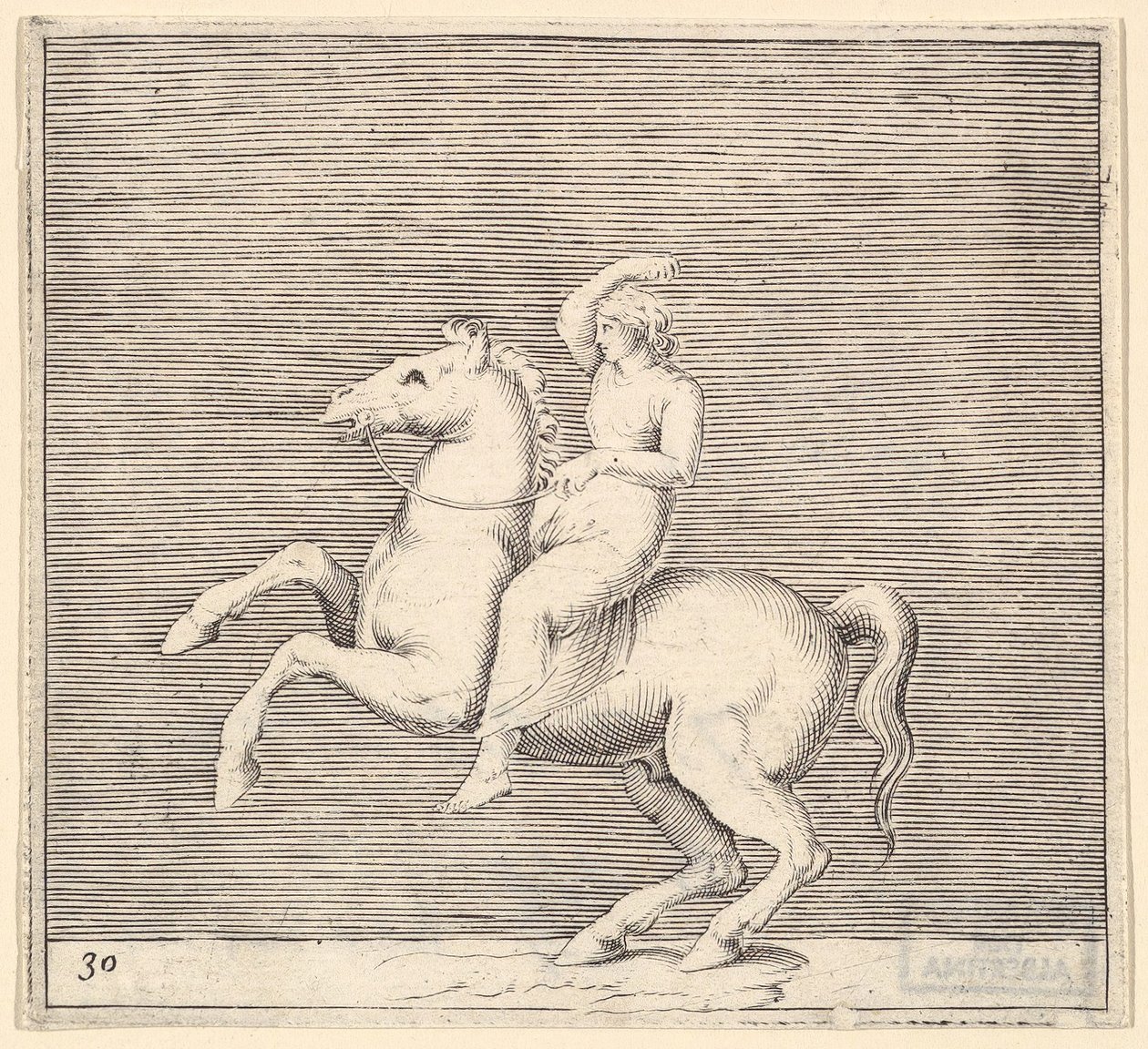 Woman on Rearing Horse, udgivet ca. 1599-1622. af Unbekannt