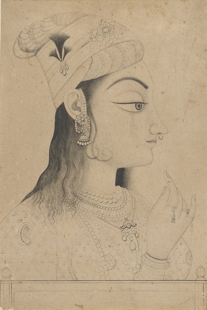 Kvinde med turban klædt ud som Radha, slutningen af det 19. århundrede. af Unbekannt