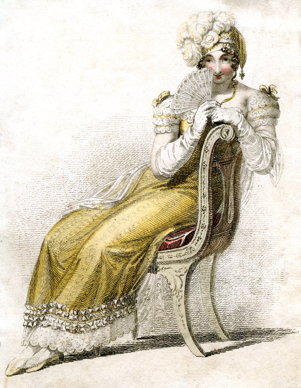 Kvinde med vifte, c1750-1850 af Unbekannt