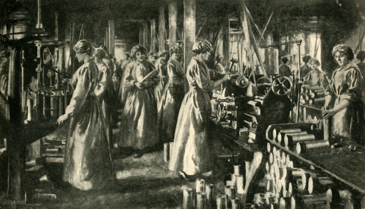 Kvindelige arbejdere til krigen, c1914-1918, c1920. af Unbekannt