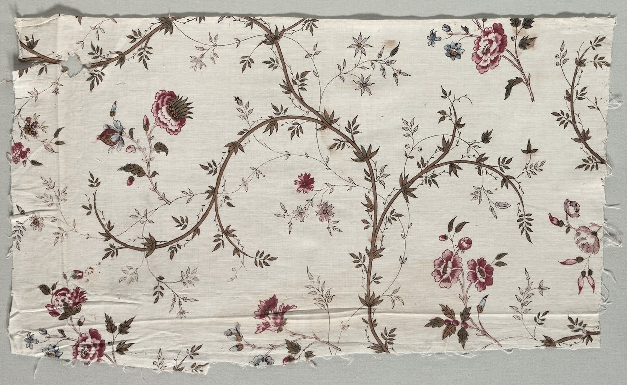 Træbloktrykt bomuldsfragment, 1785. af Unbekannt