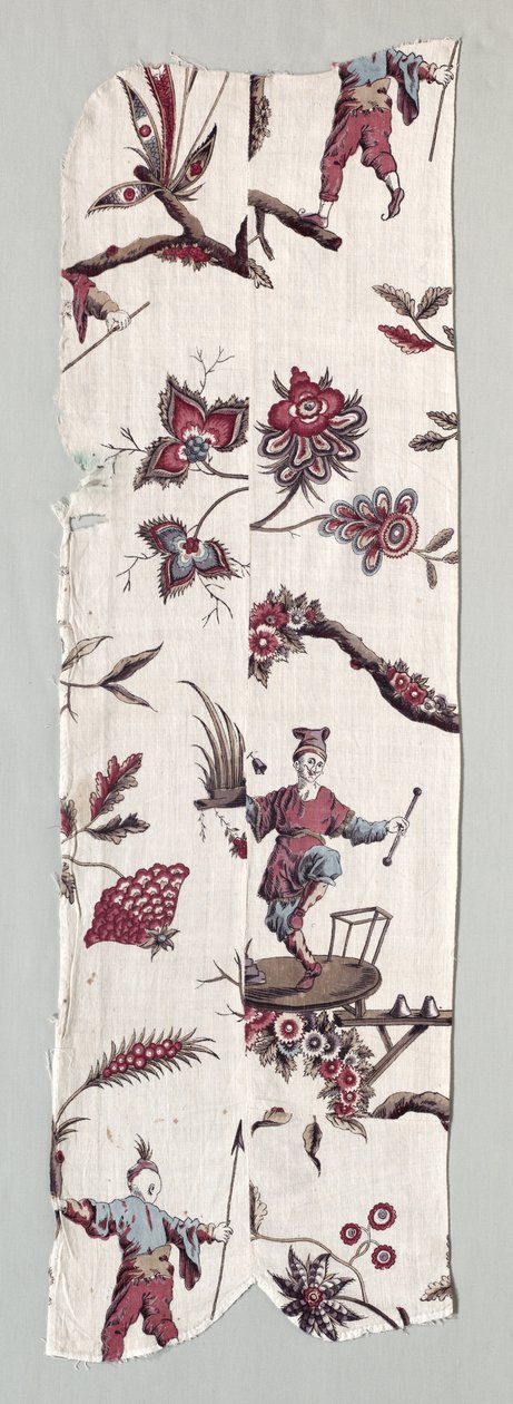 Træbloktrykte tekstilfragmenter, ca. 1785. af Unbekannt