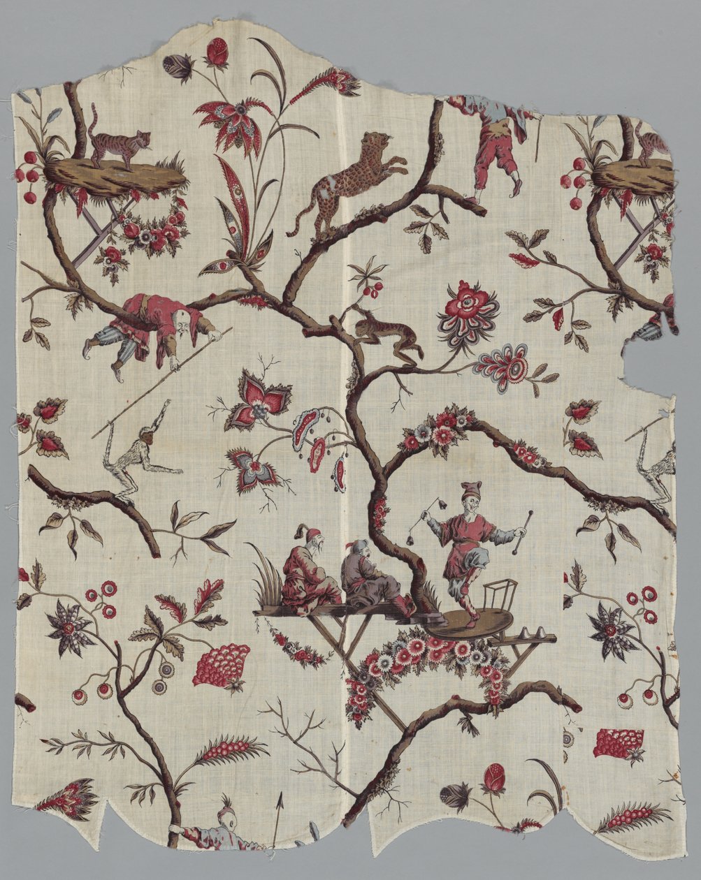 Træbloktrykte tekstilfragmenter, ca. 1785. af Unbekannt