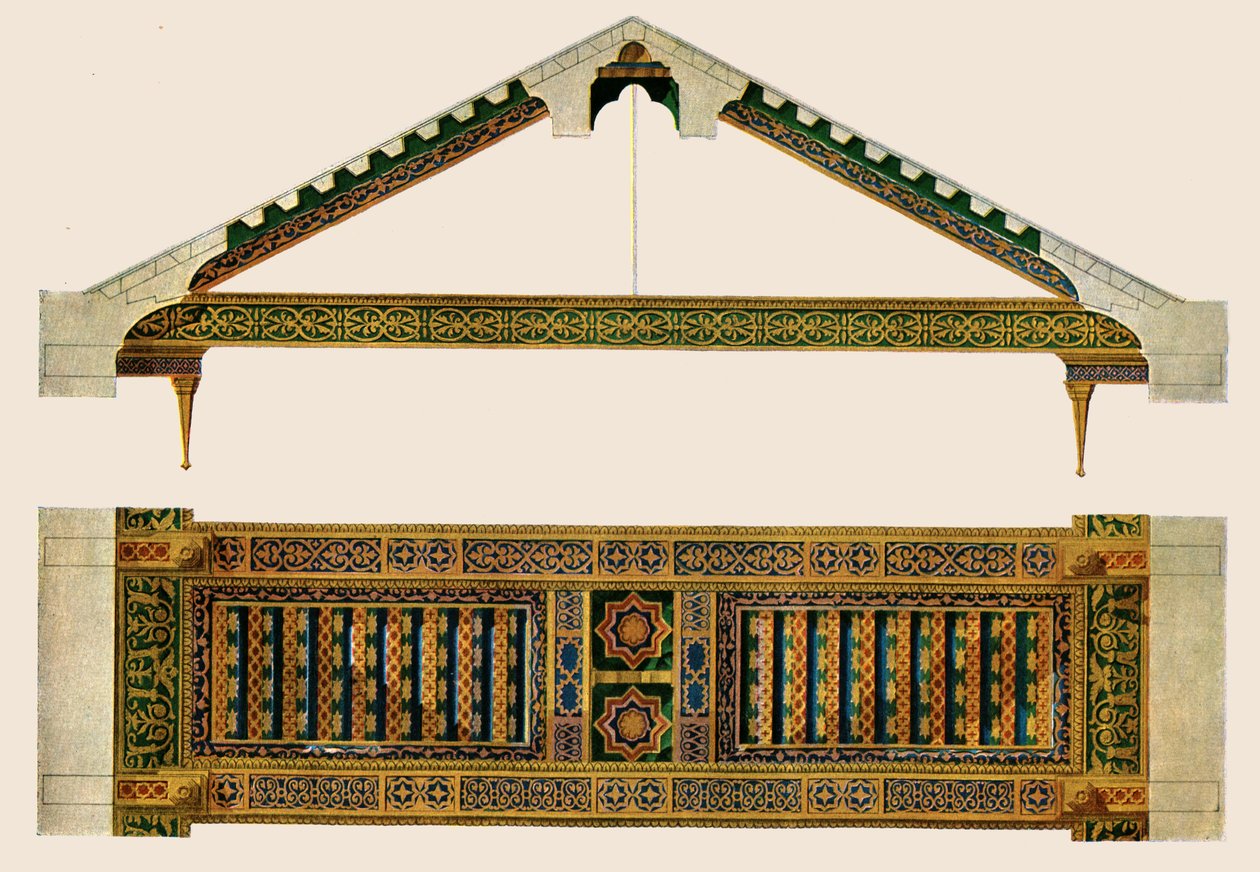Træloft i kirkeskibet i Monreale-katedralen, Palermo, Sicilien, Italien, 1928. af Unbekannt